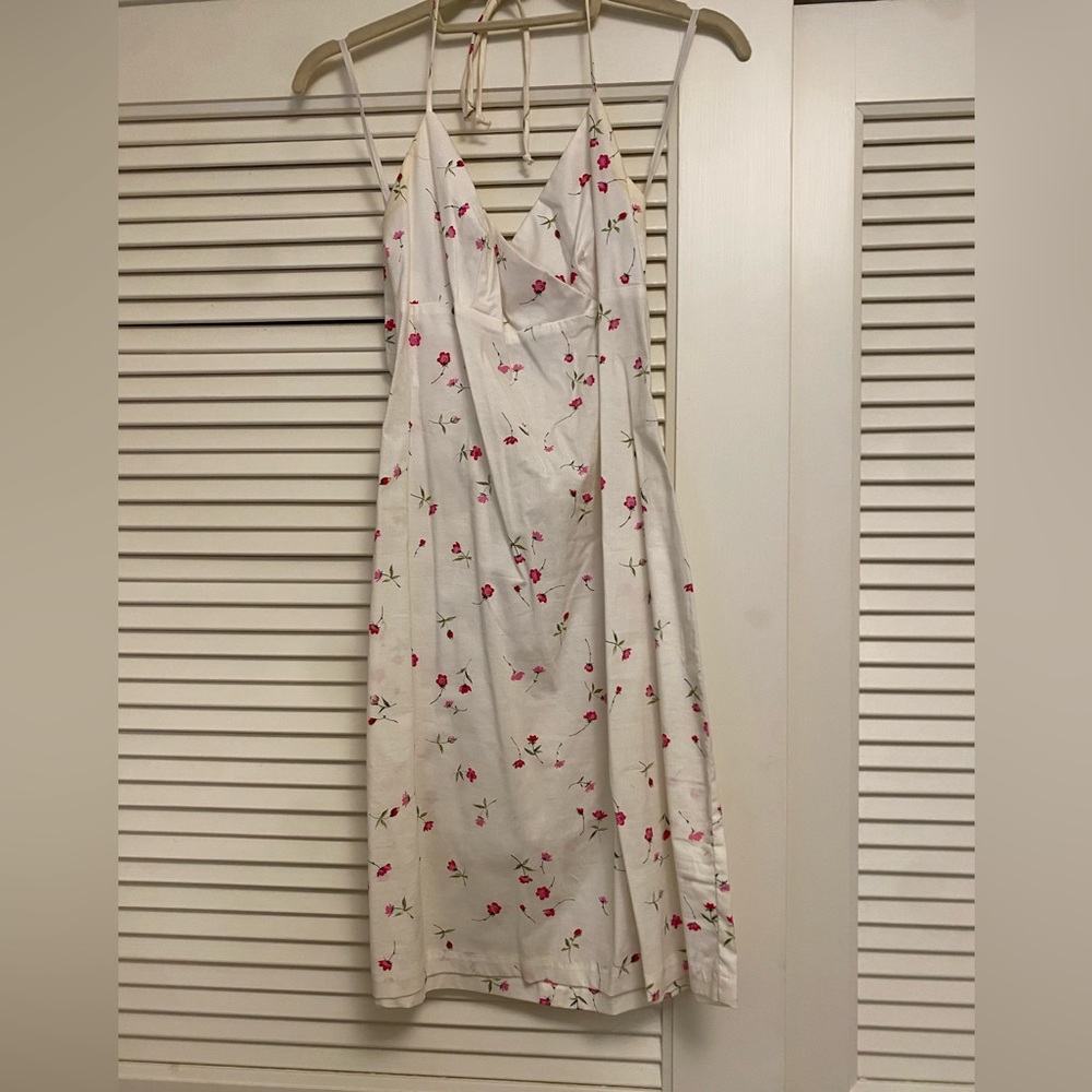 Moda International white light fabric halter tie dress